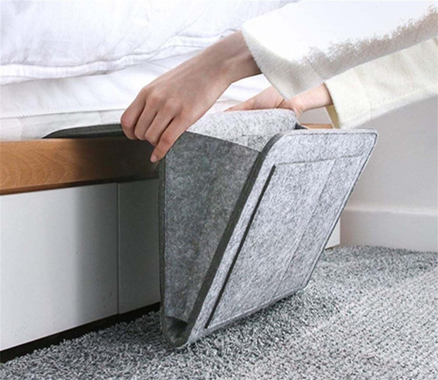 flowgoer Betttasche Nachttisch-Aufbewahrungstasche aus Filz, 32 cm