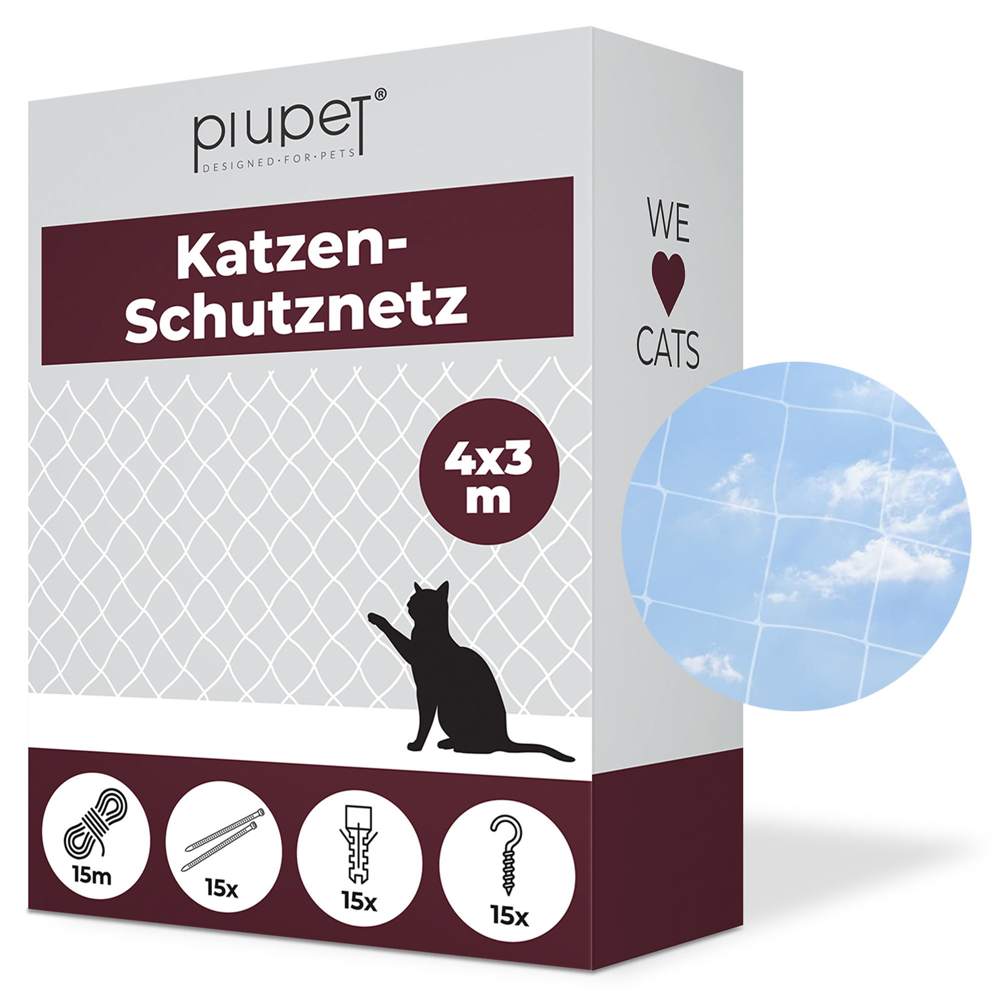 PIUPET Schutznetze PIUPET Katzennetz transparent