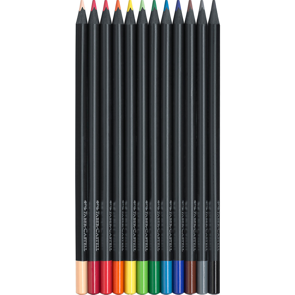 Black Edition Dreikant-Buntstifte, 12 Farben