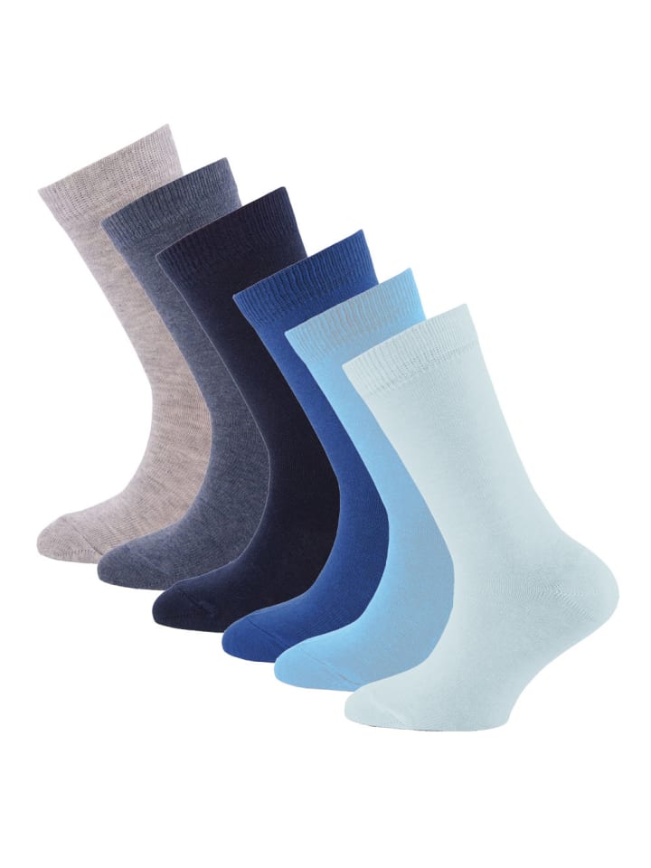 ewers 6er-Set Socken 6er Pack Uni in hellblau - türkis - marine günstig kaufen