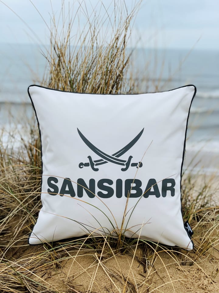 Sansibar Outdoor-Kissen mit Füllung in Offwhite/Anthrazit, 45x45 cm günstig kaufen 45x45 cm