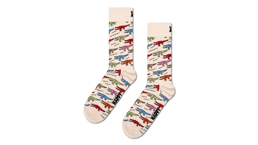 Happy Socks Unisex Socken Crocodile Beige