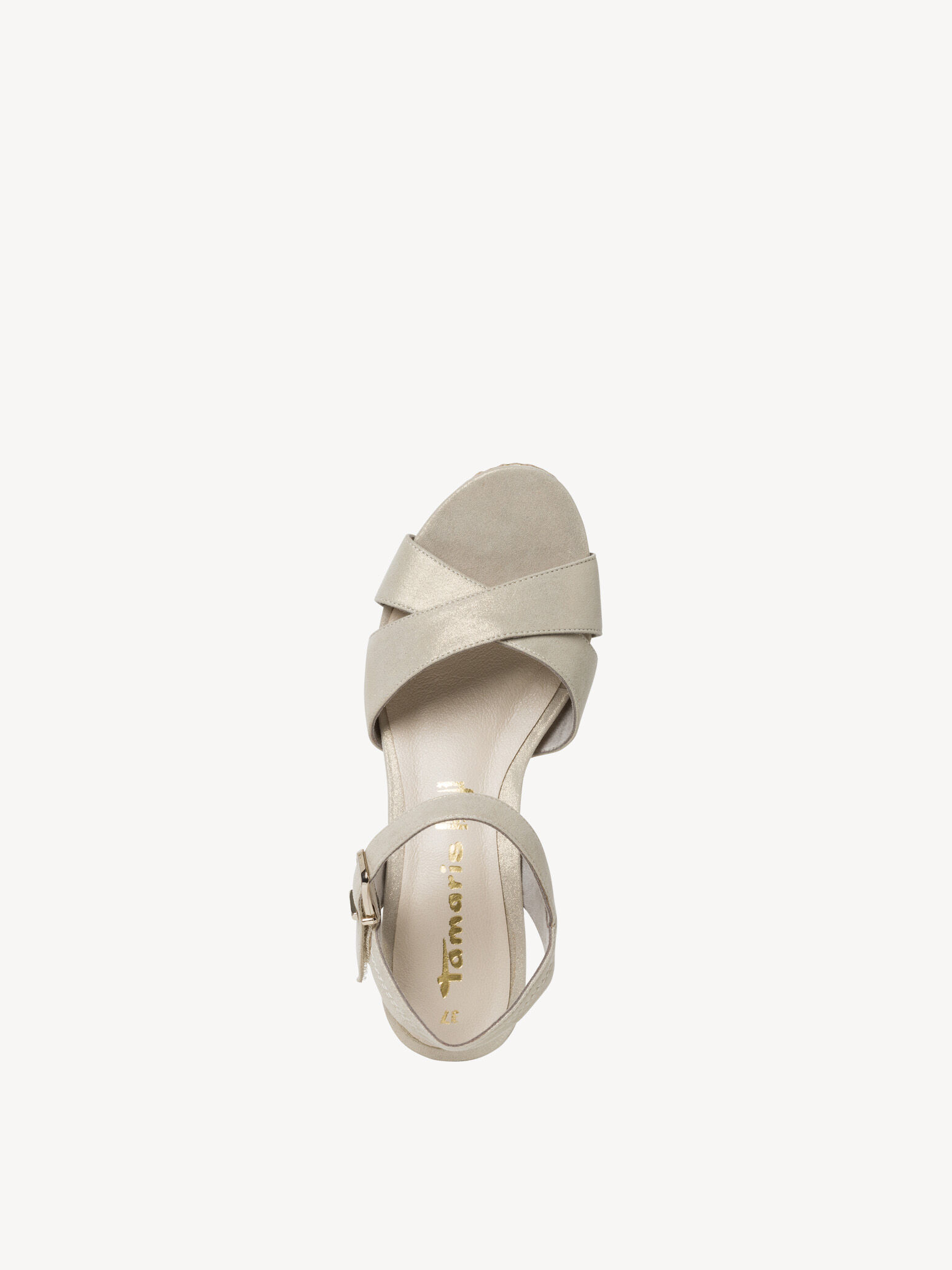 Sandale à talon en cuir - beige