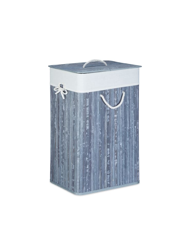 relaxdays Wäschekorb in Grau - (B)43,5 x (H)65,5 x (T)33,5 cm günstig kaufen onesize