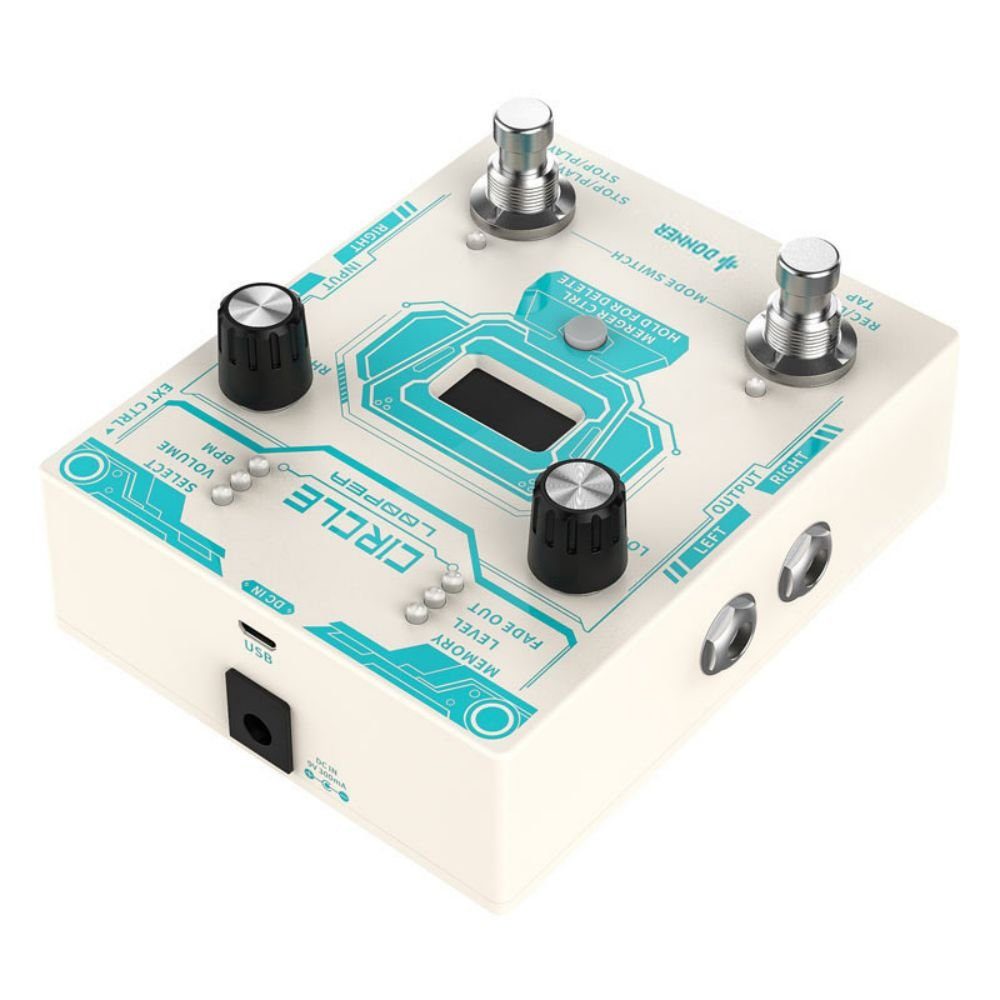 Donner E-Gitarre Circle Looper Record Gitarren Effektpedal, True Bypass, Einfach zu verwenden, für Anfänger
