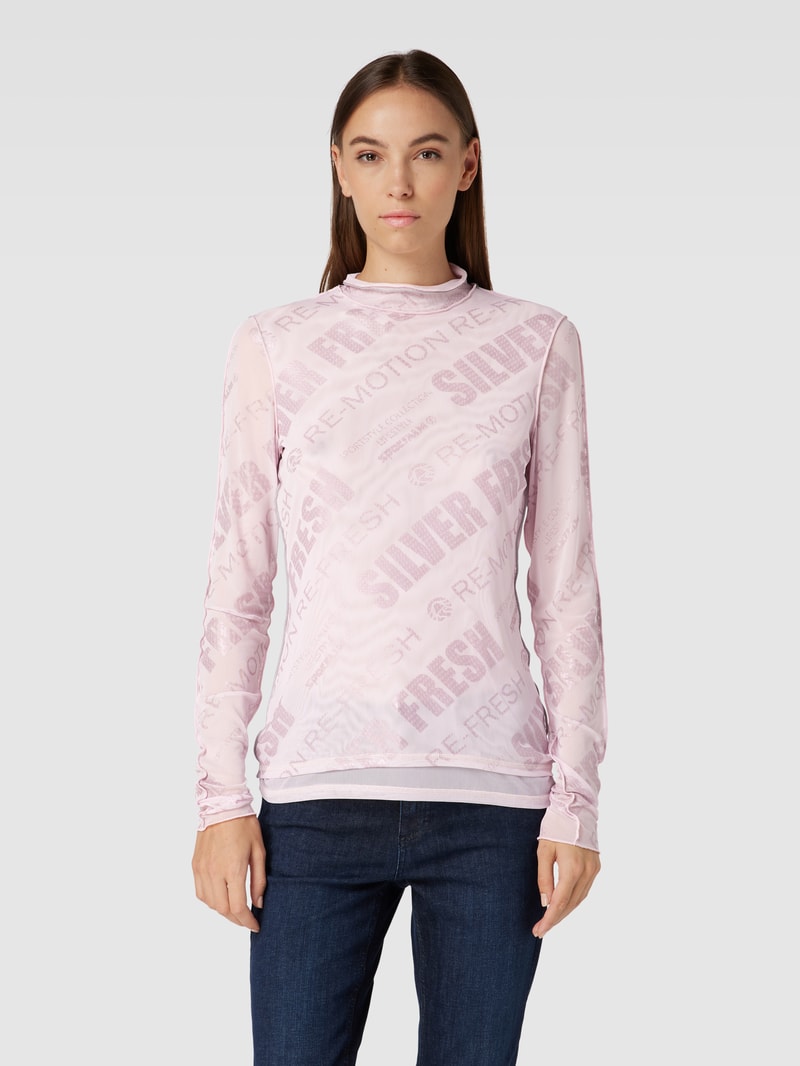 Longsleeve mit Allover-Muster in rosa
