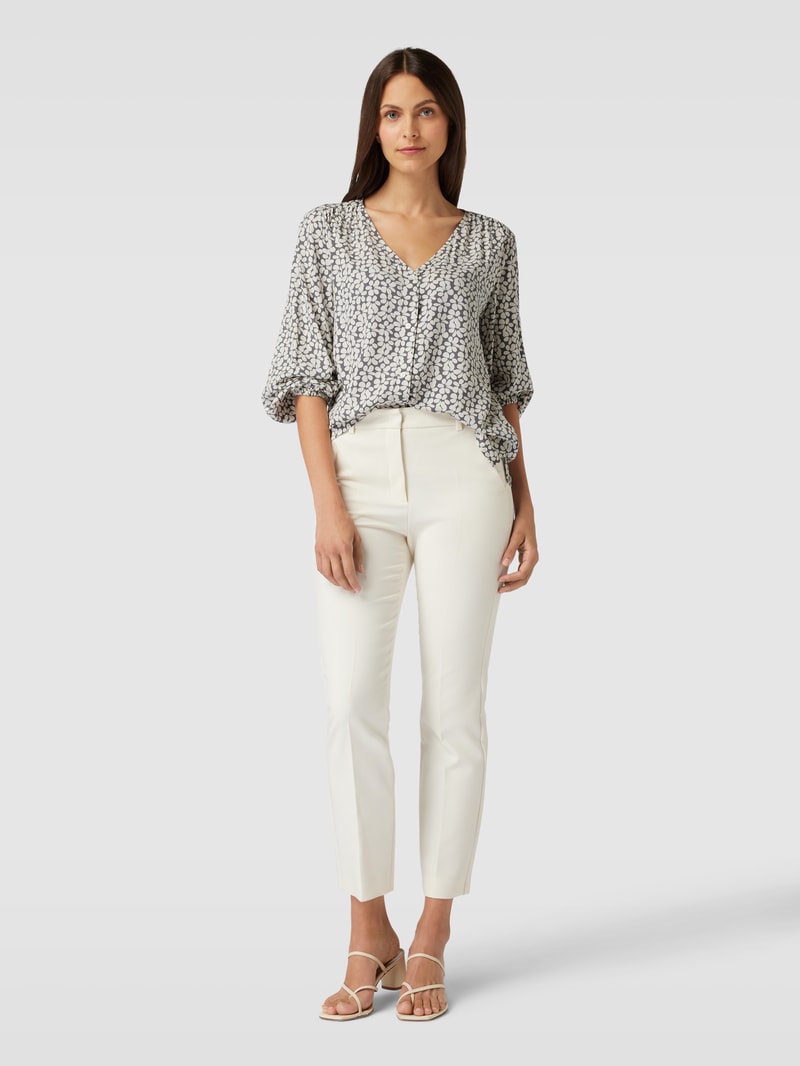 Bluse mit Allover-Muster in hellgrau