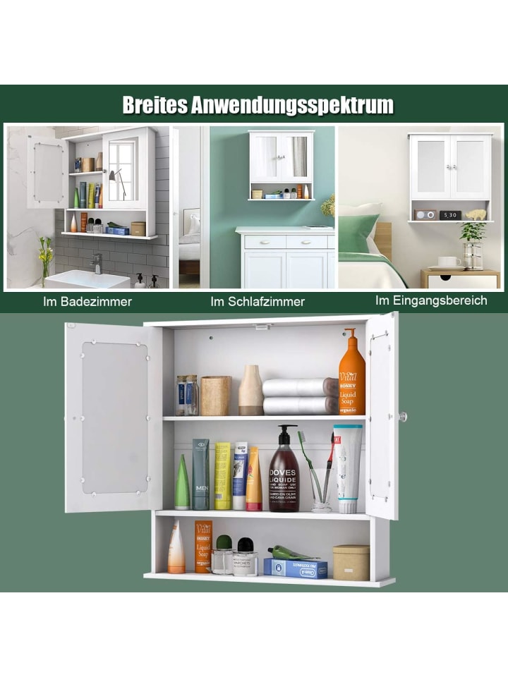 COSTWAY Spiegelschrank Badezimmer in Weiß günstig kaufen onesize