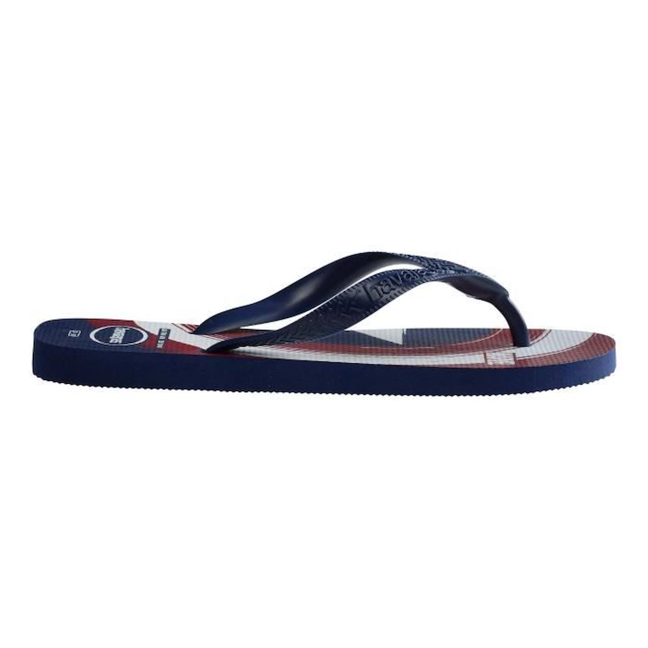 Tong à Enfiler Enfant Havaianas Top Marvel Logomania blanc