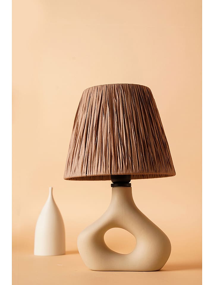 Opviq Tischleuchte in Hellbraun/ Creme - (H)40 x Ø 24 cm günstig kaufen onesize