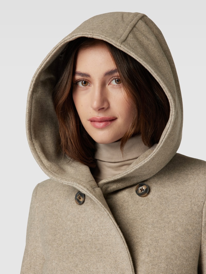 Mantel mit Kapuze Modell 'VINCEFIONA' in taupe