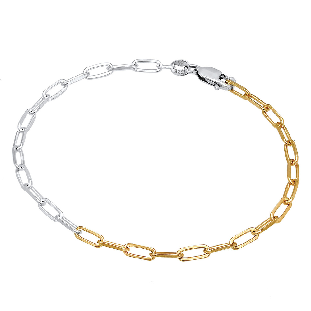 Elli Elli Bracelet Collier à maillons pour femmes - Ovale grossier de base réglable bi Bracelet
