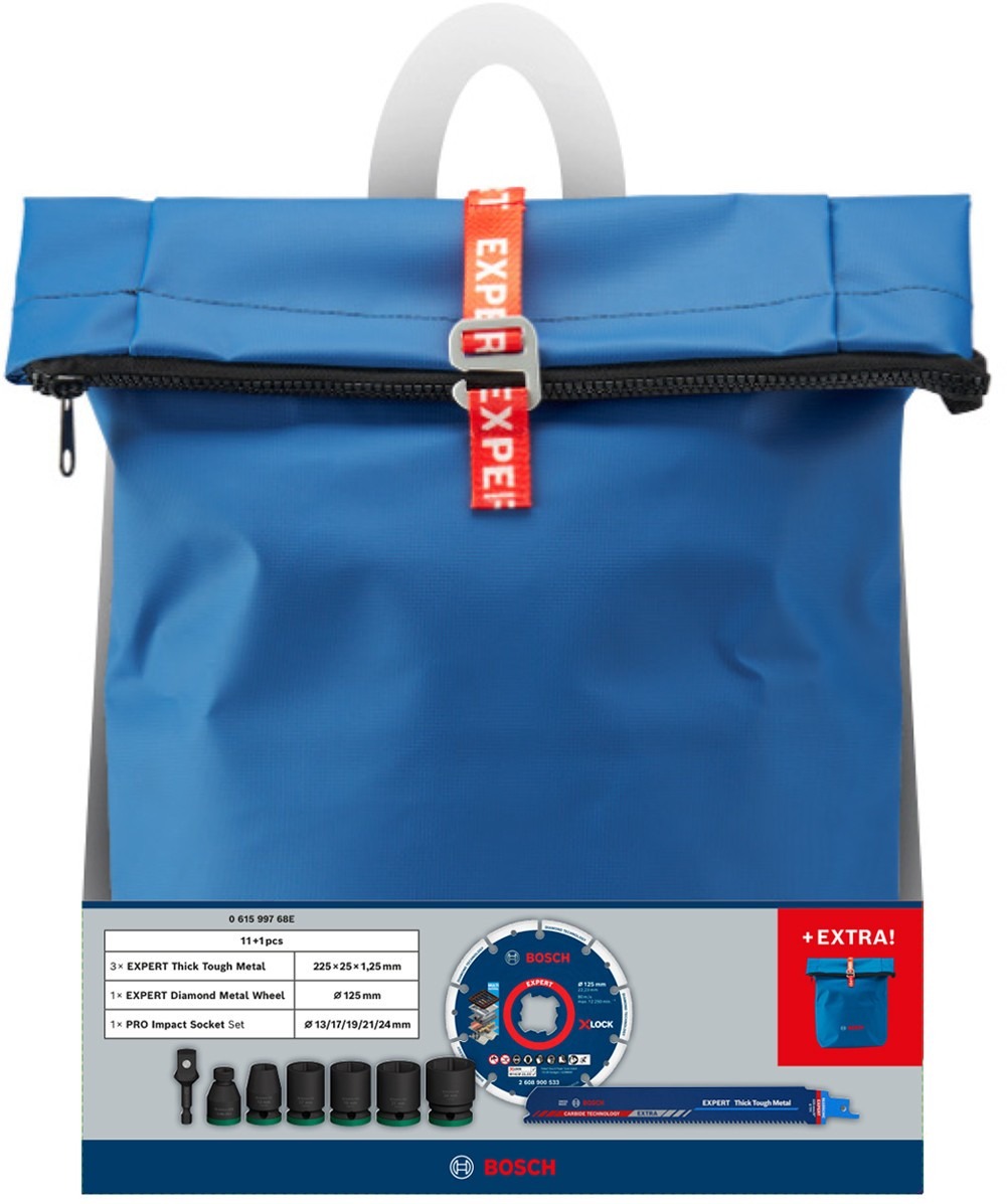 Bosch Blue Accessories 061599768E Purku- ja asennussarja repussa, 11-osainen