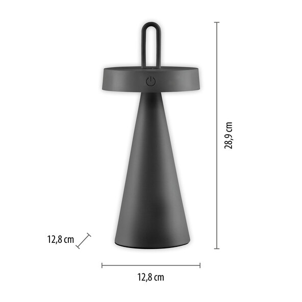 LED-Akku-Tischleuchte Elna, schwarz