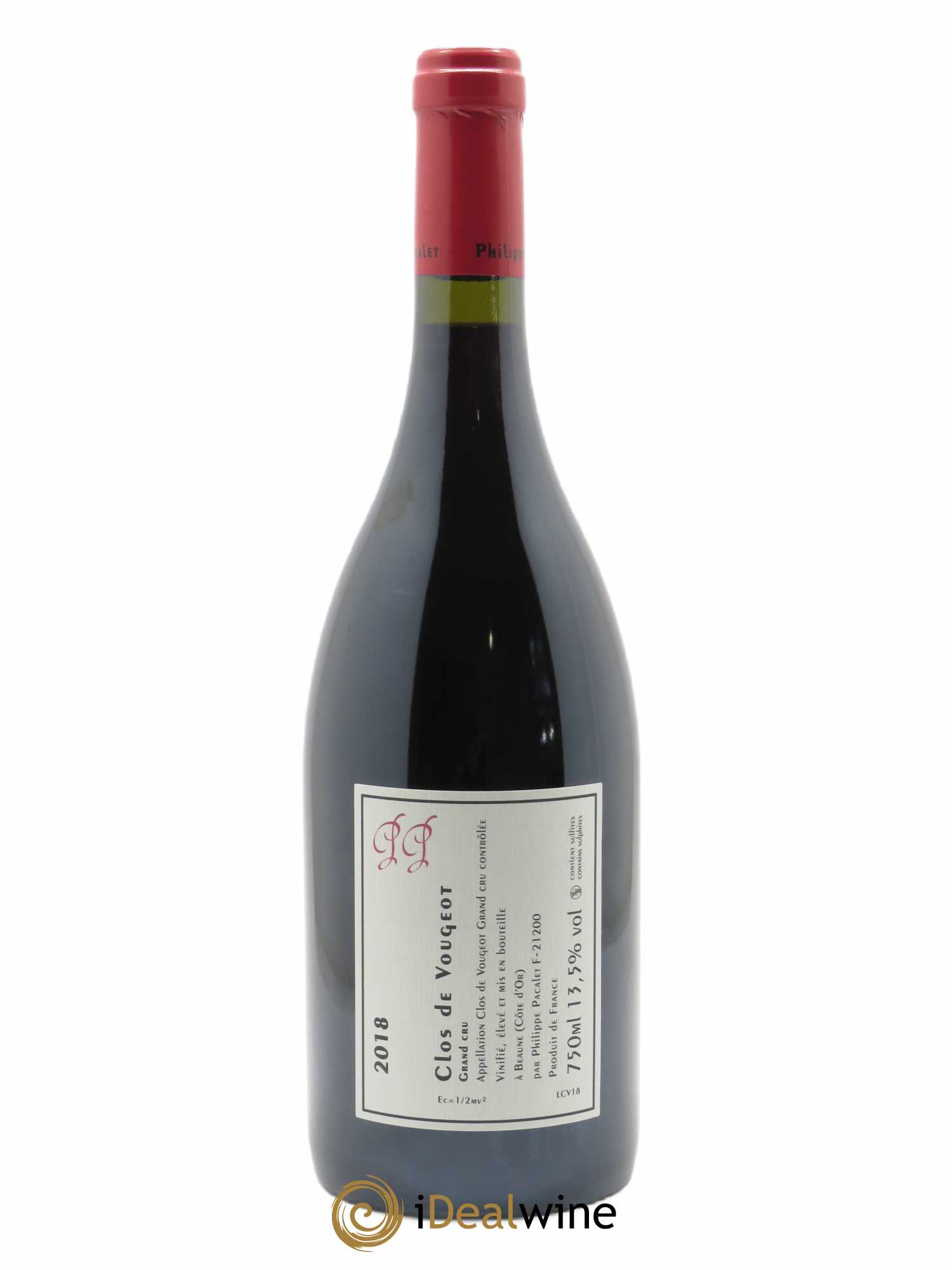 Clos de Vougeot Grand Cru Philippe Pacalet  2018 - Lot de 1 Bouteille