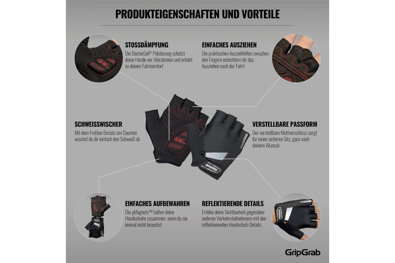 GRIPGRAB SuperGel Padded Kurzfinger Handschuhe - 2023