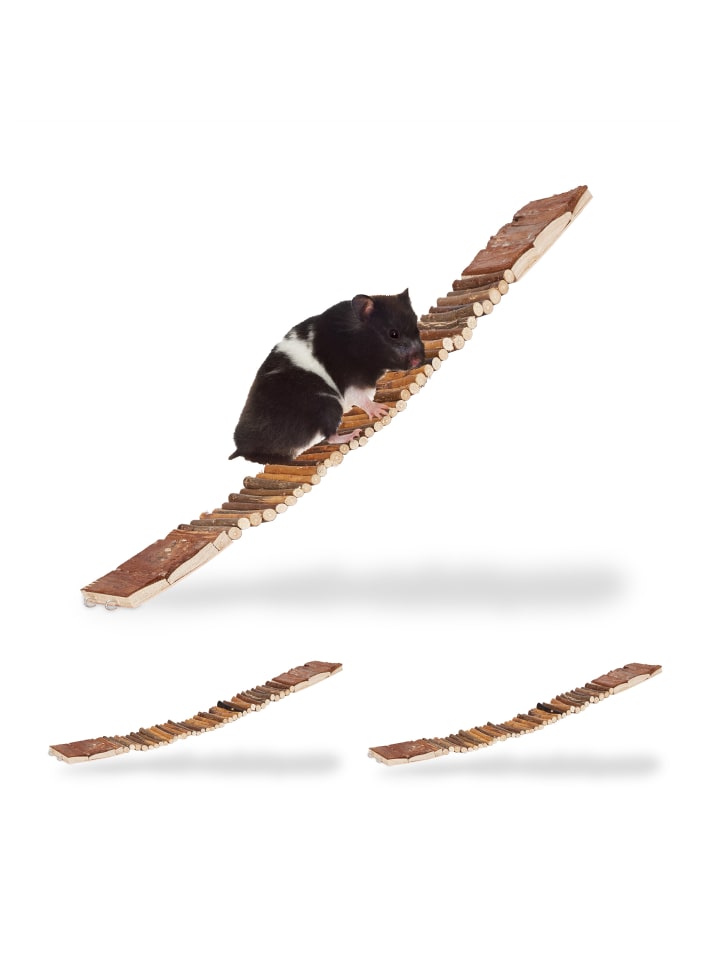 relaxdays 3 x Hängebrücke Nager in Natur - (B)55 x (H)1,5 x (T)10 cm günstig kaufen onesize