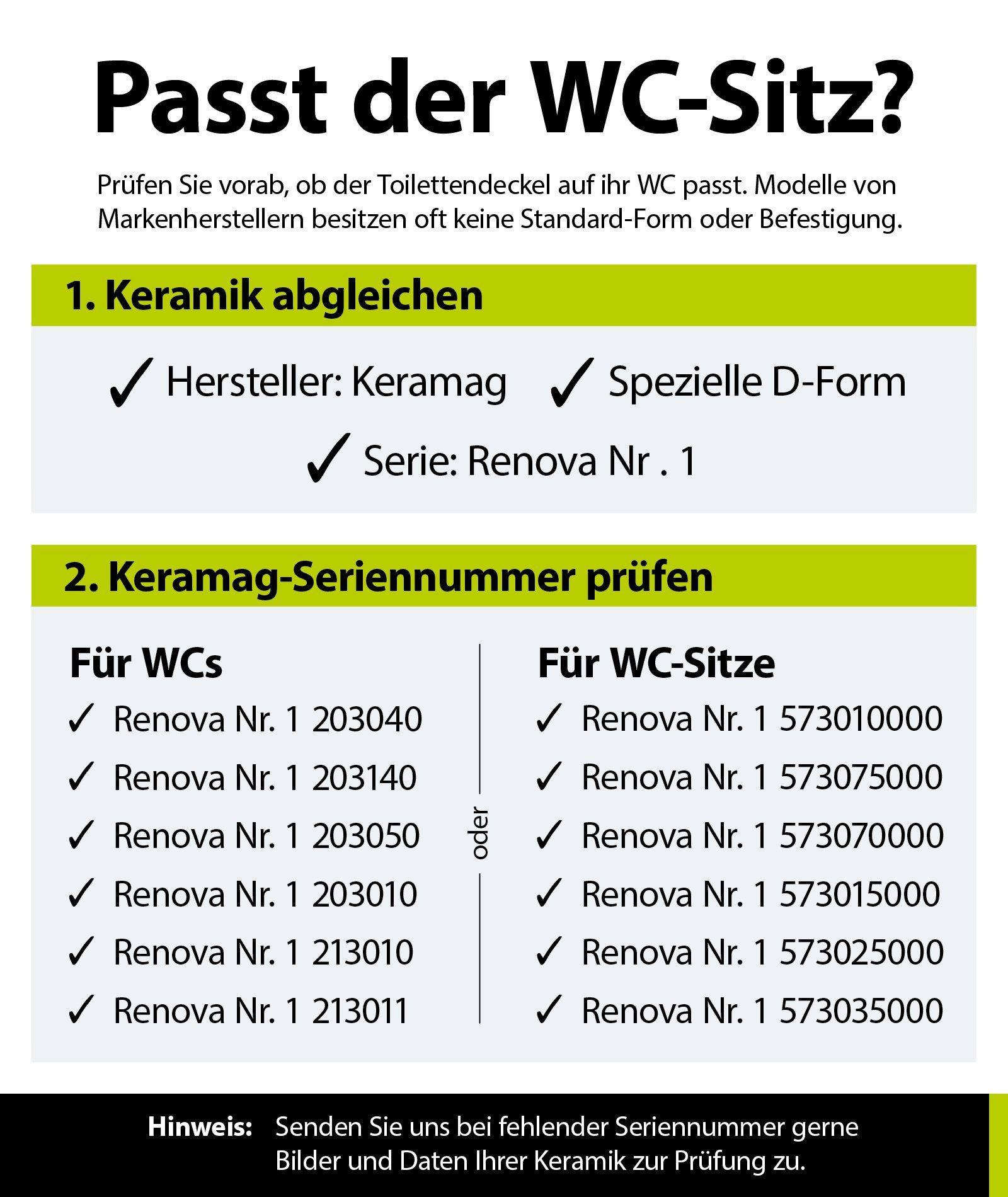 aquaSu WC-Sitz Renova Nr. 1, Für Keramag Renova Nr.1 203040, 203140, 203050, 203010, 213010, 213011