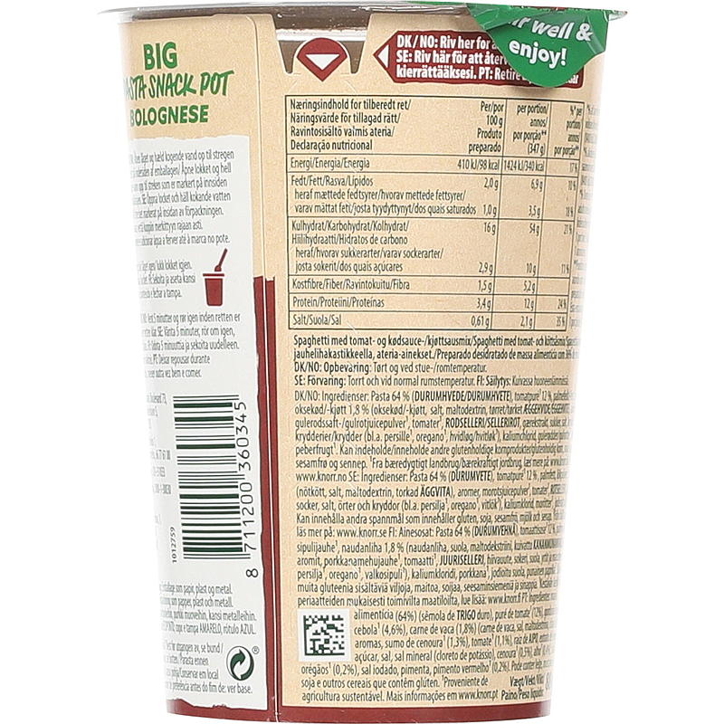 Knorr Bolognese snack pot 88 g Knorr