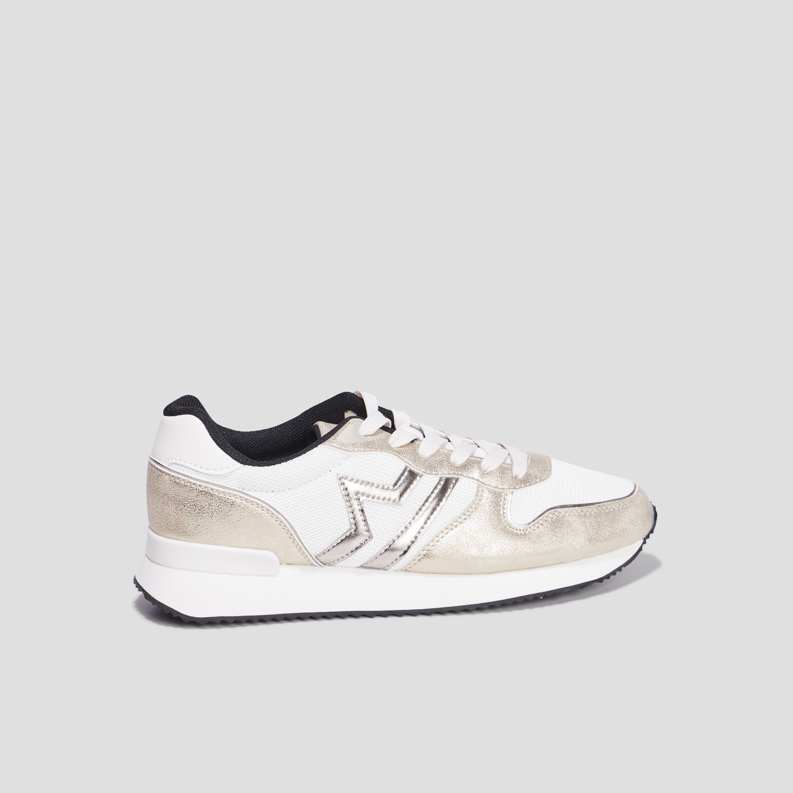 Baskets bi-matière à lacets Creeks blanc femme | La Halle