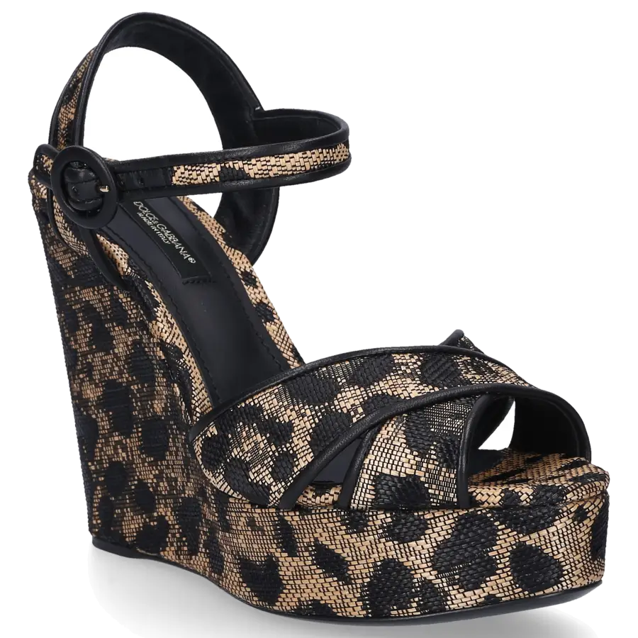 Dolce & Gabbana - Sandalen BAINCA Baumwolle Leo Print beige - beige