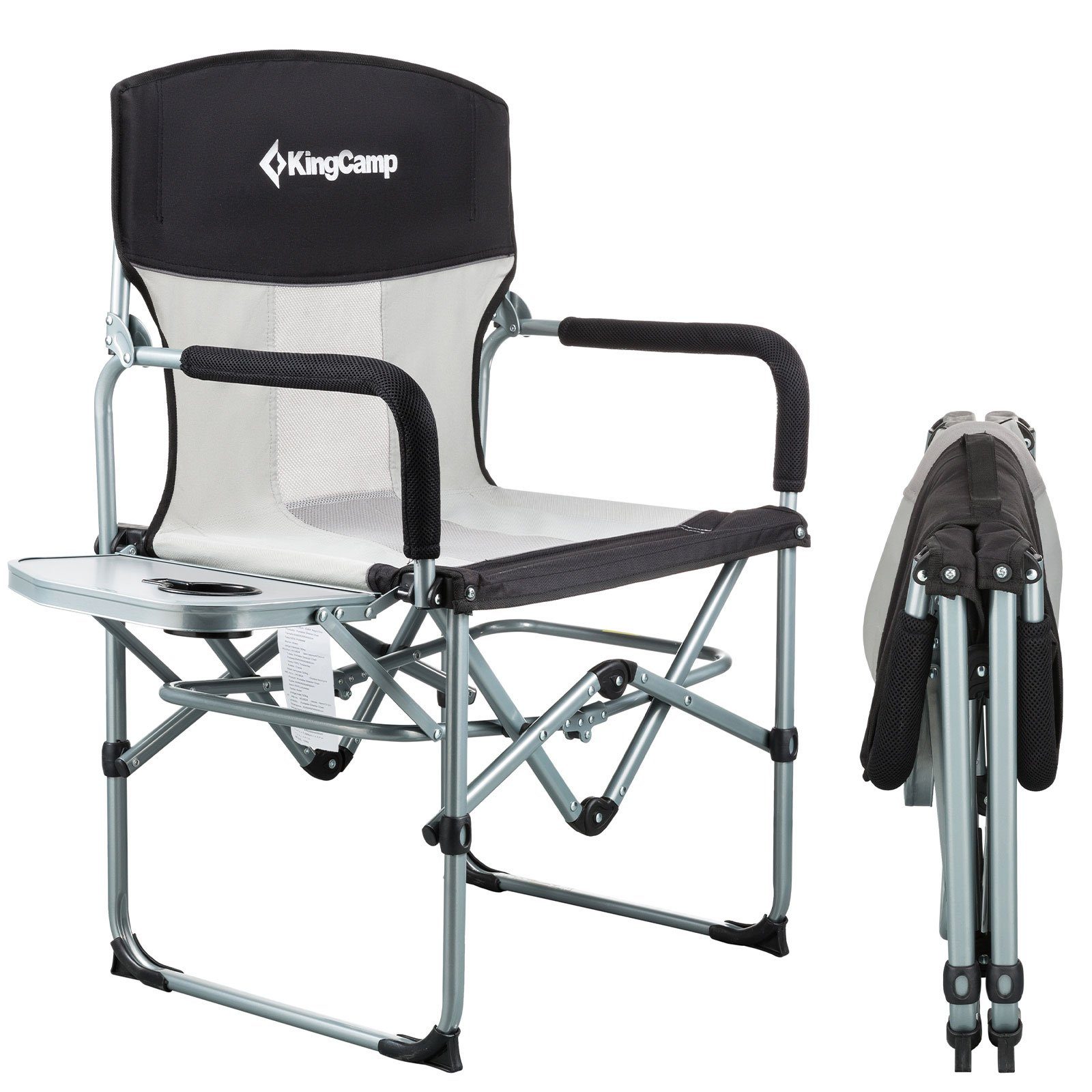 KingCamp Campingstuhl Camping Falt Stuhl Director Klapp, Sessel Garten Outdoor Armlehne 136 kg