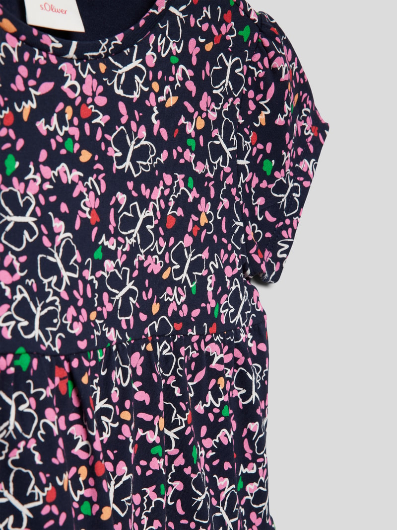 T-Shirt mit Allover-Print in marineblau