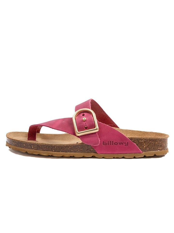billowy Leder-Zehentrenner in Fuchsia günstig kaufen 39