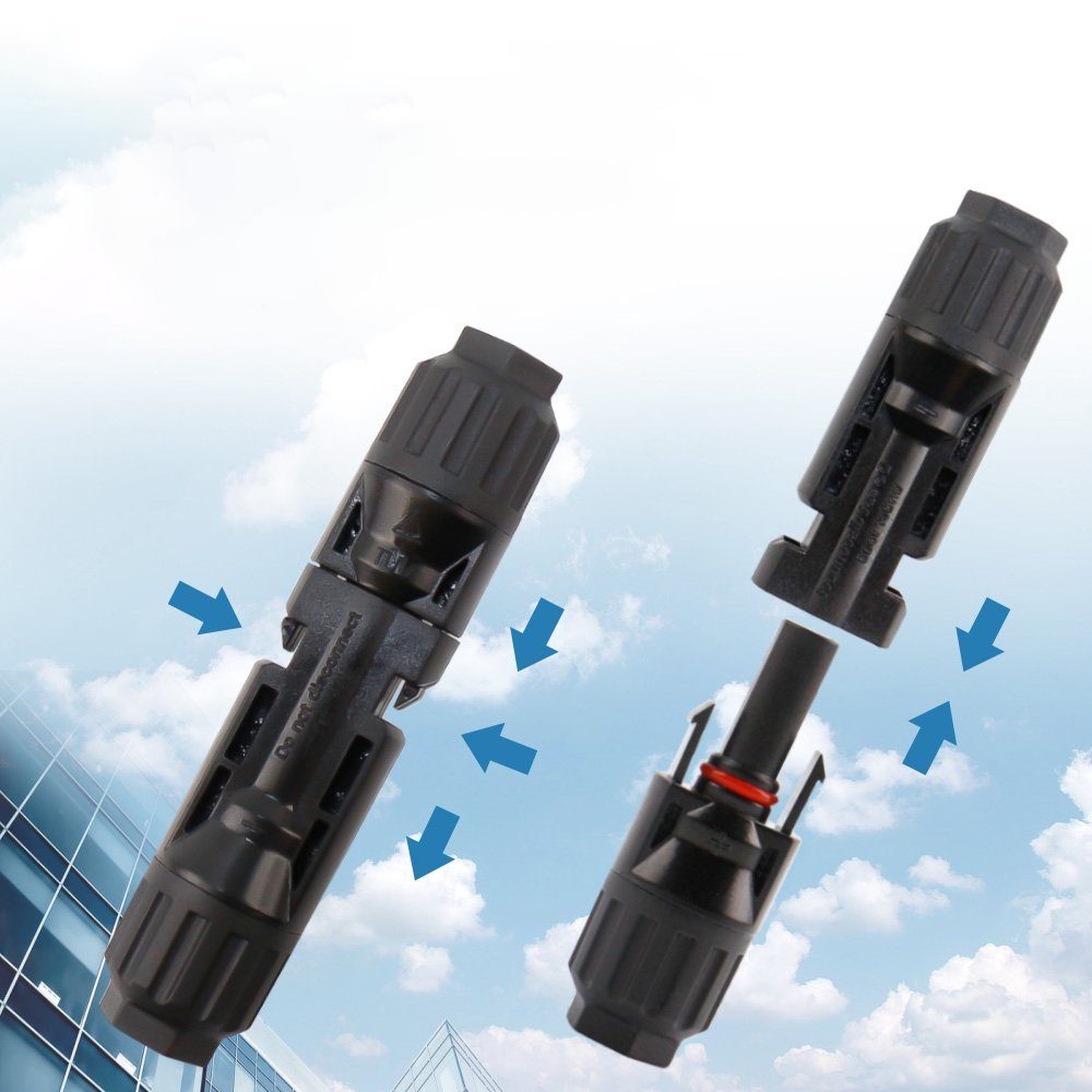 Boifun Solaranlage 10 Paar PV Solarstecker MC4 Stecker Solarkabel Buchse Kupplung(10 AWG), (10-St), mit Schraubenschlüsseln, IP67 Wasserdichtes,10 Paar männlich/weiblich