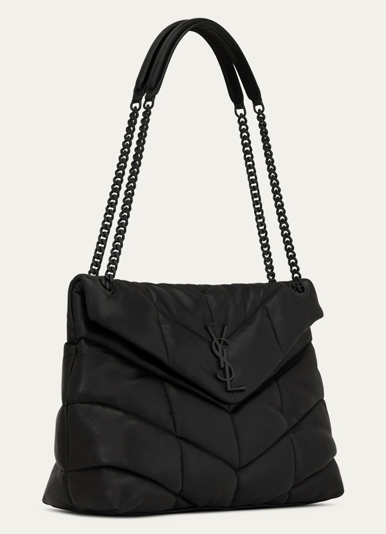 Geantă de umăr Saint Laurent Puffer Medium din piele de miel