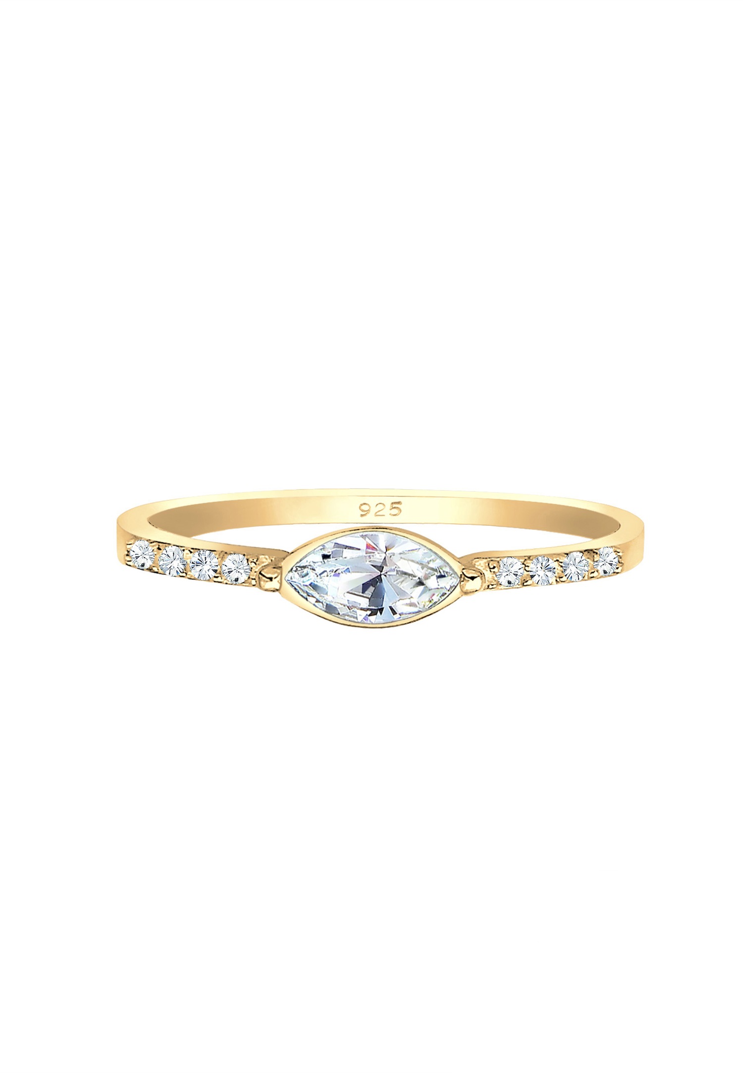 Elli Elegant forlovelsesring for kvinner med krystaller i 925 sterlingsølv