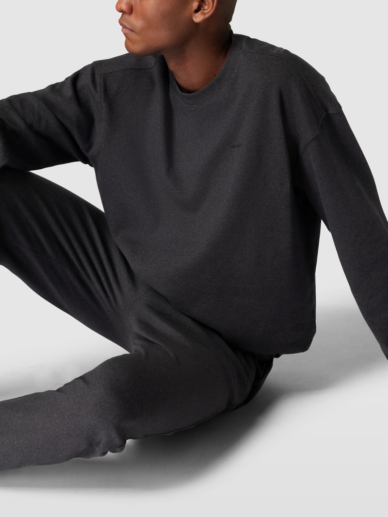 Sweatanzug mit Label-Stitching in anthrazit meliert
