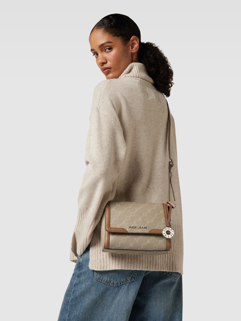 Handtasche mit Label-Muster Modell 'lorena' in taupe