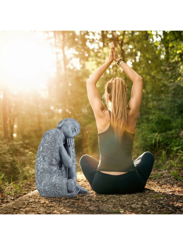 relaxdays Buddha Figur in Hellgrau - (H)60 cm günstig kaufen onesize