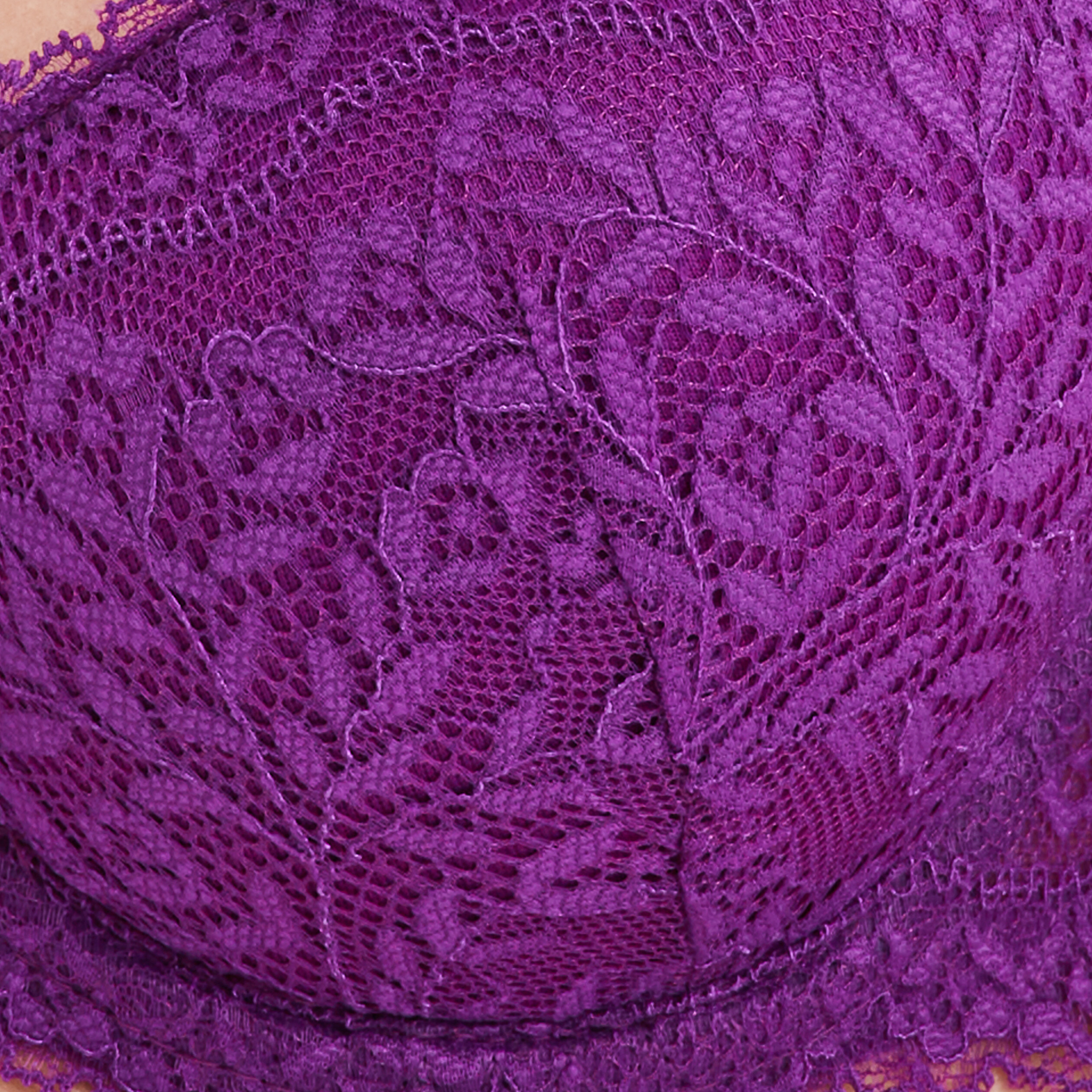 Soutien-gorge corbeille micro dentelle violet femme | La Halle
