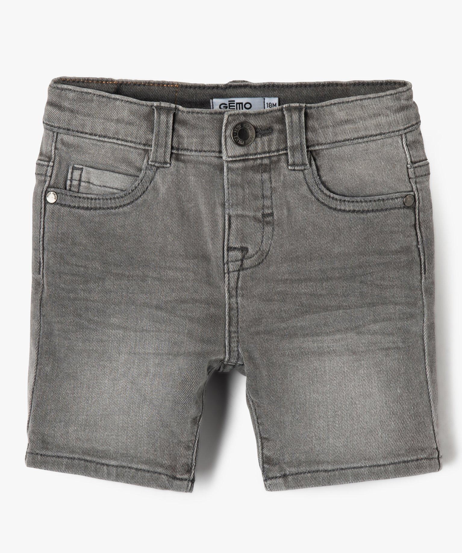 Short bébé Garçon en jean délavé gris | GEMO
