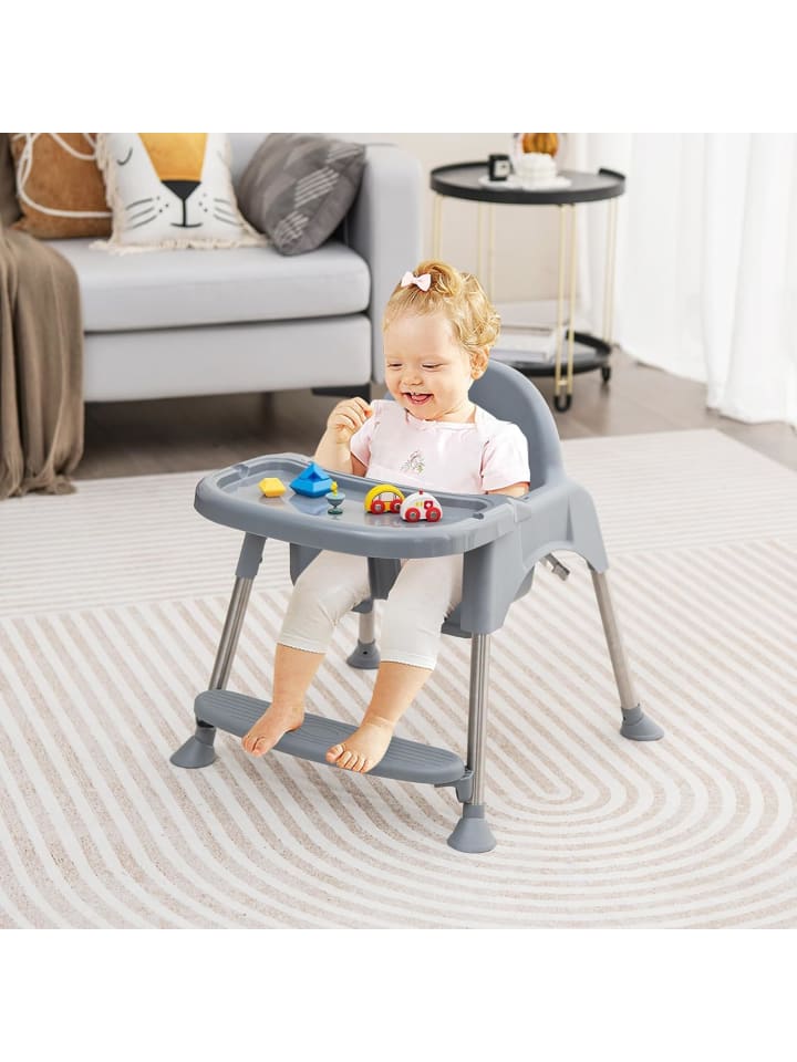 COSTWAY 4 in 1 Babyhochstuhl 6-36 Monate in Grau günstig kaufen onesize