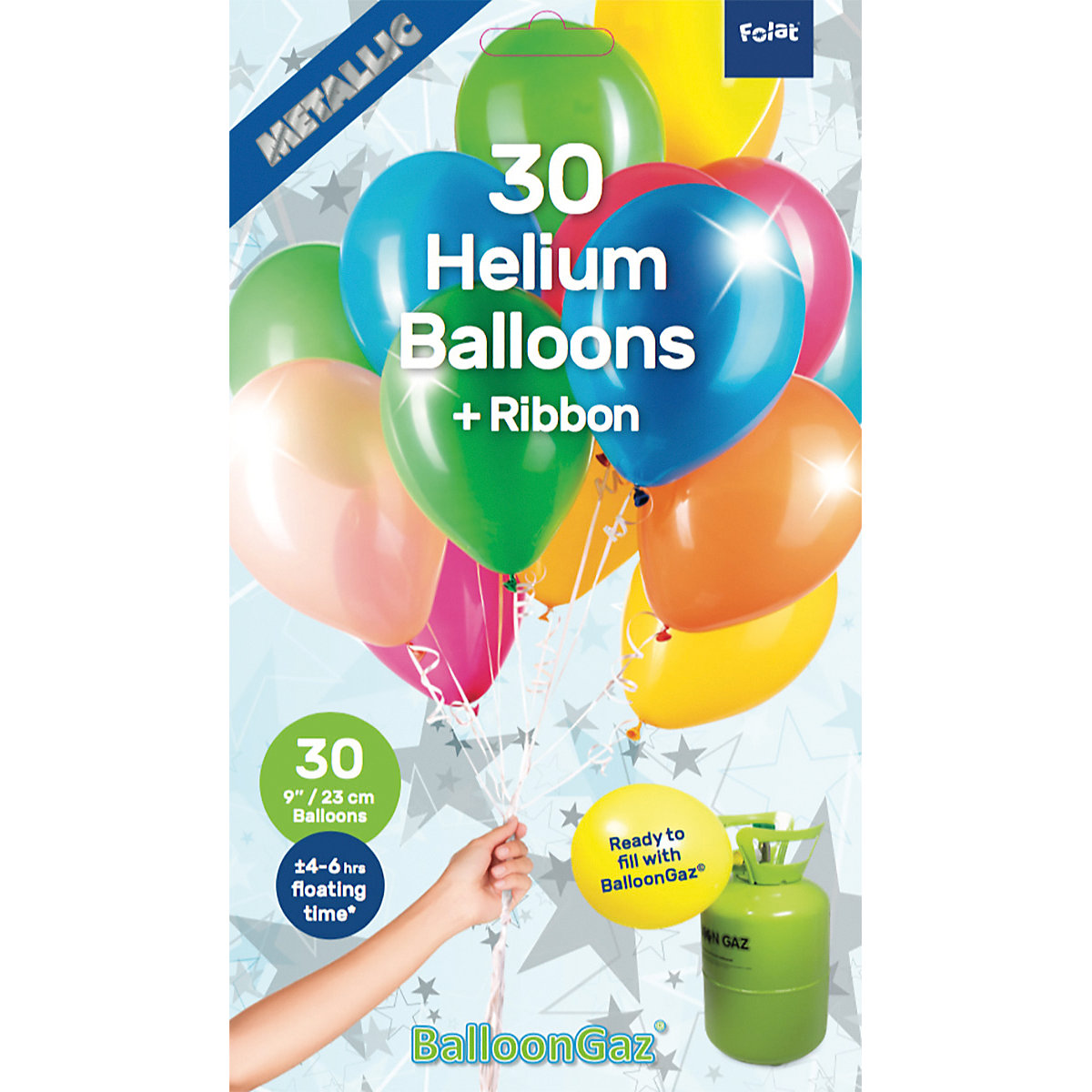 Luftballons metallic 23 cm, 30 Stück