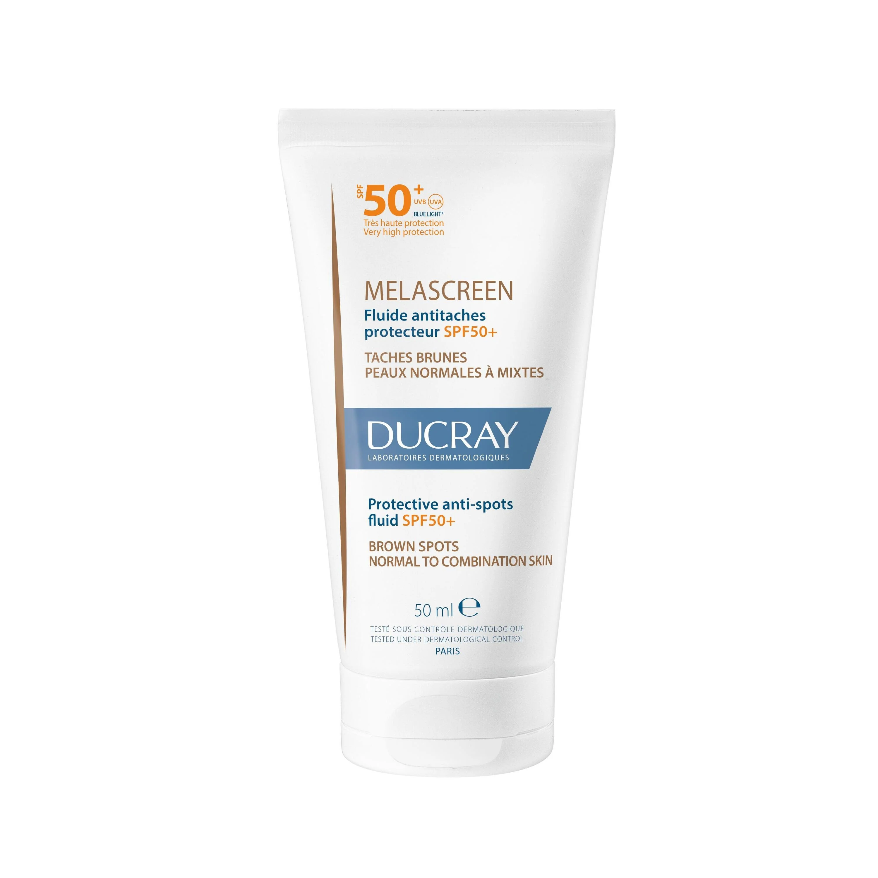 Melascreen Suojaava aknearpien aurinkosuoja SPF50+ - Kasvojen aknearpien hoitoon tarkoitetut injektiopullot, Suojaavat hoidot, Tehokas aurinkosuoja kasvoille.