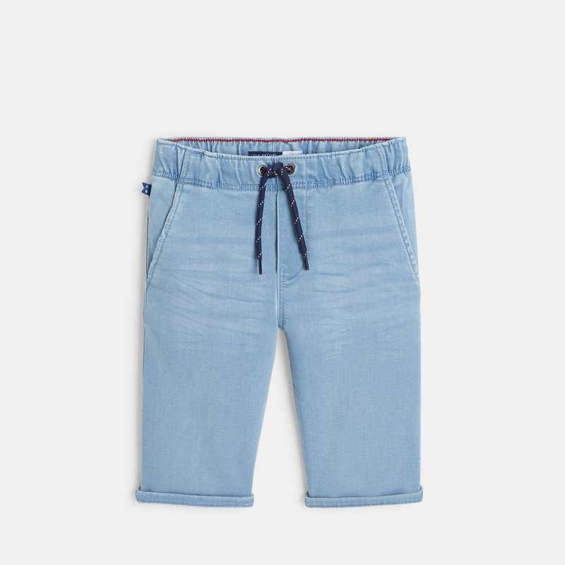 Bermuda slim en jean bleu garçon