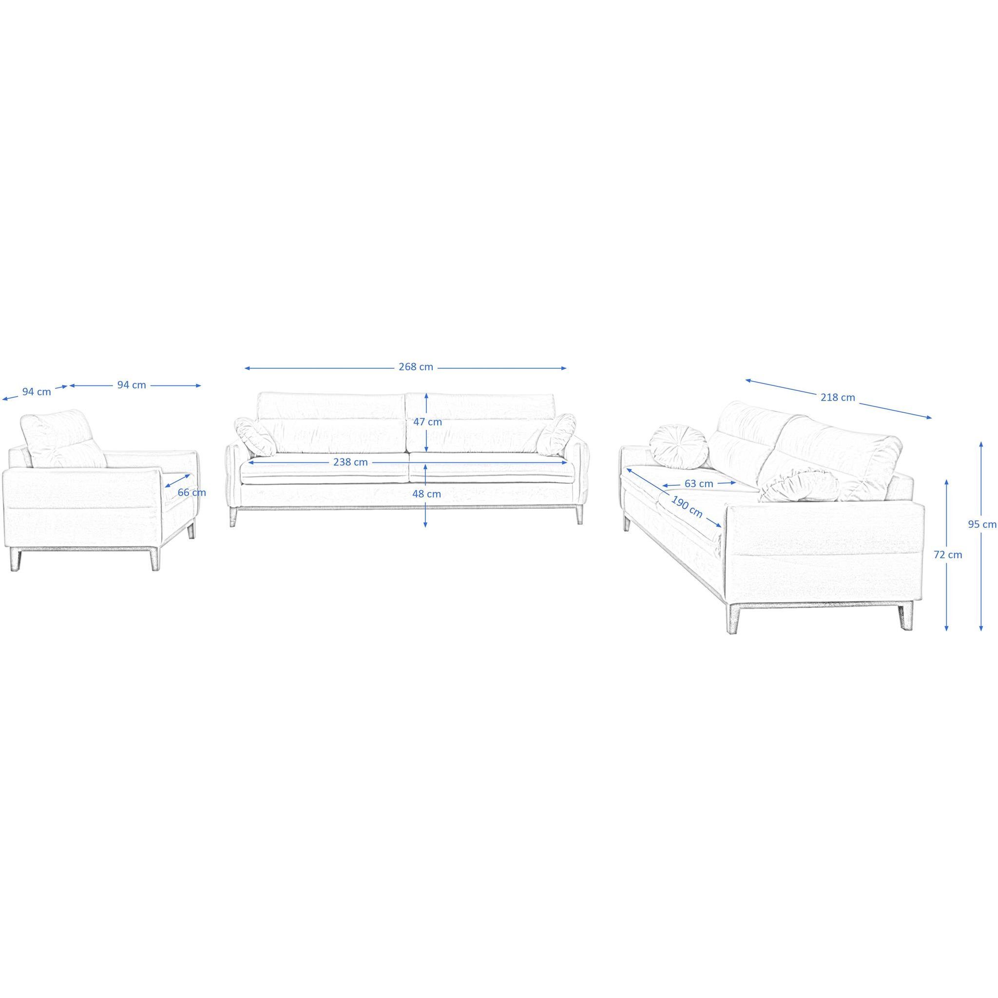 Beautysofa Sofa Belweder, Couchgarnitur 321 Möbelset, Sofa 3-Sizter 2-Sizter Sessel Polstergarnitur