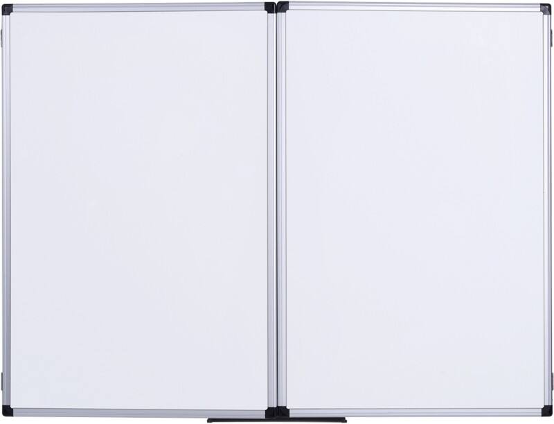 Bi-Office Faltbares Whiteboard Wandmontiert Magnetisch Keramik Doppelseitig 90 (B) x 60 (H) cm
