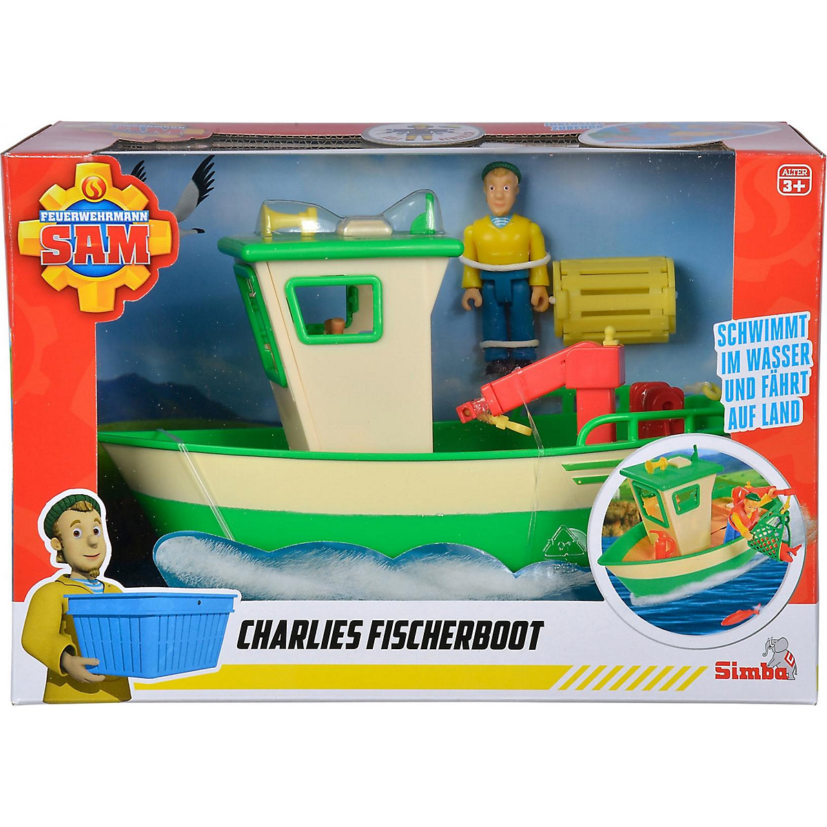 Sam Charlies Fischerboot mit Figur