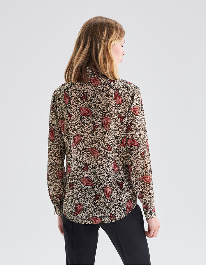 Chemise écrue recyclée imprimé léo cachemire Femme
