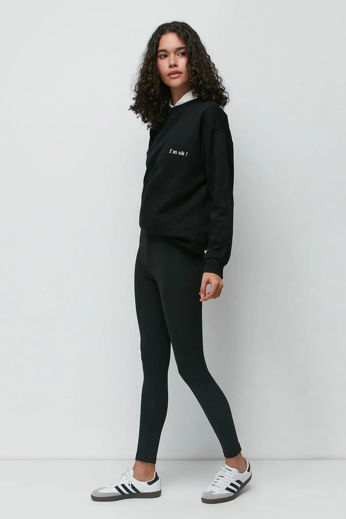 C&City  Lange Sportleggings mit hoher Taille 9404 Schwarz