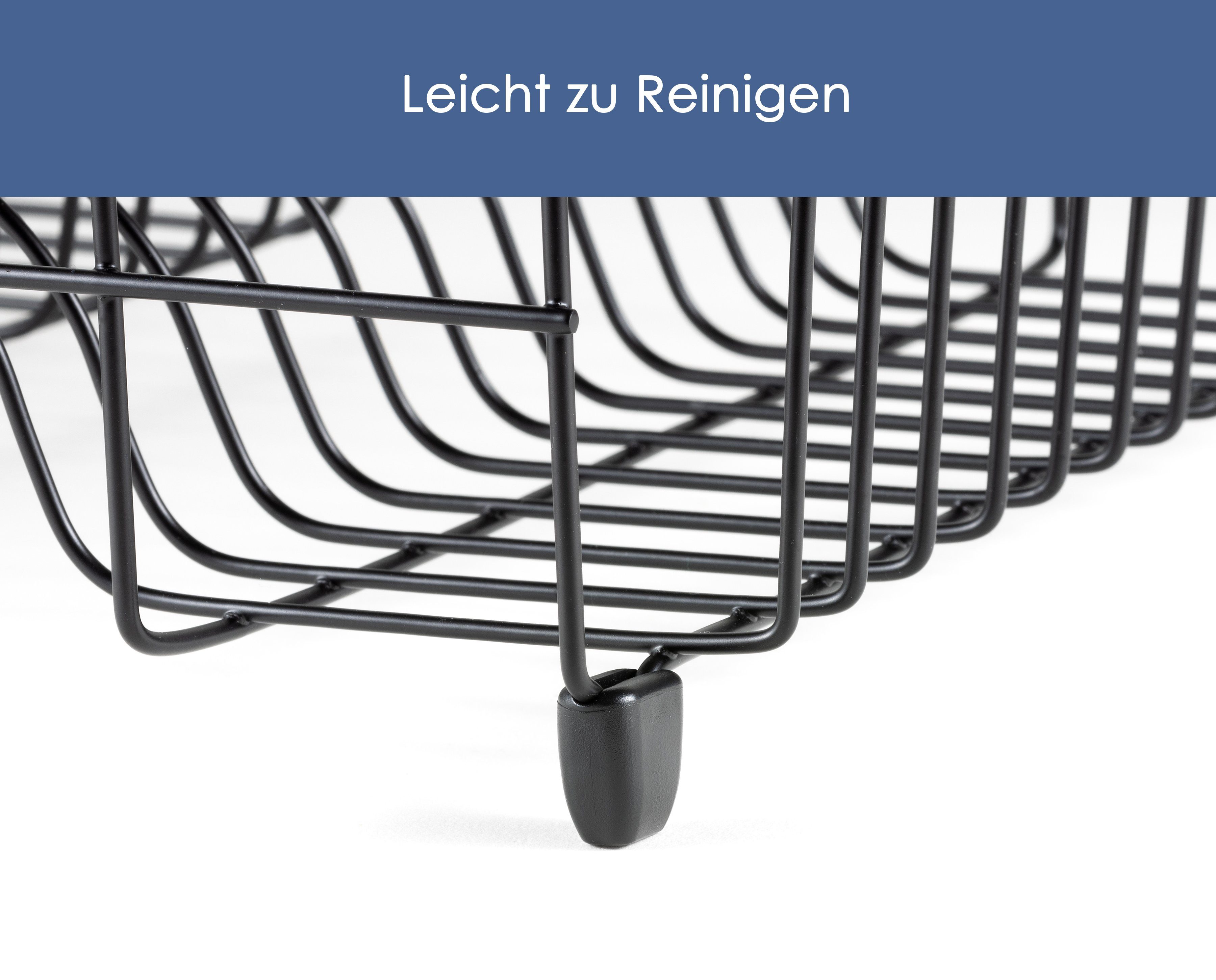 Hanseküche Geschirrständer Abtropfgestell Schwarz Matt, Zubehör für Küche oder Spüle, Langlebig, modern, praktisch