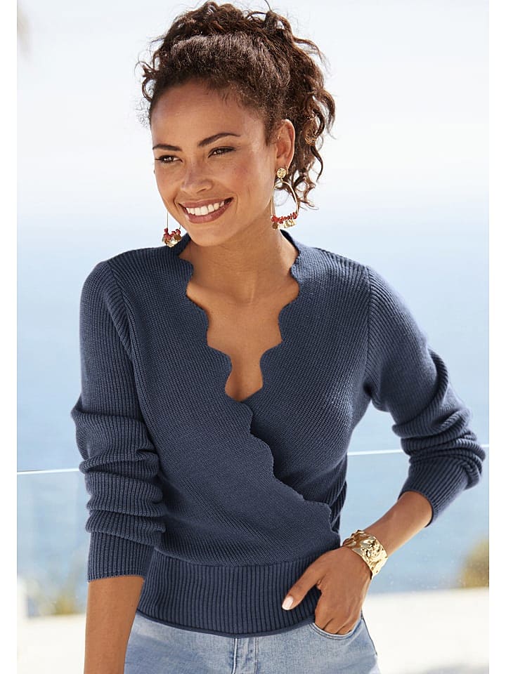 LASCANA Strickpullover in marine günstig kaufen 44-46