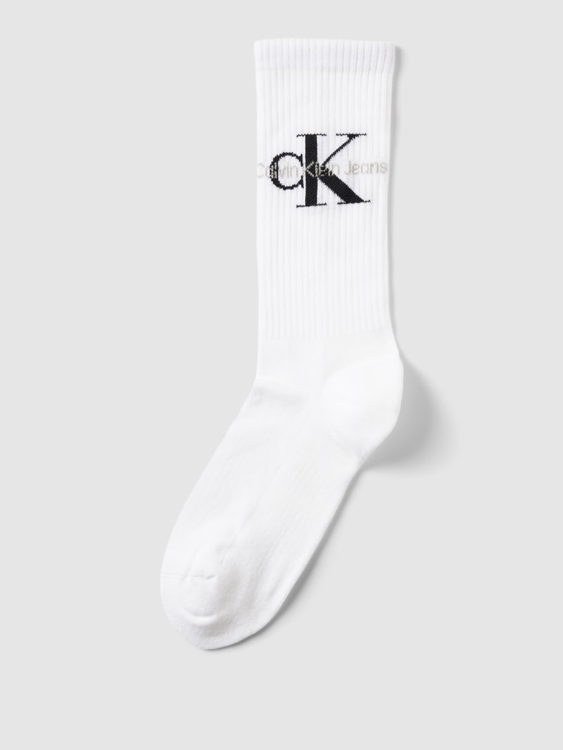 Socken mit Label-Detail in weiss