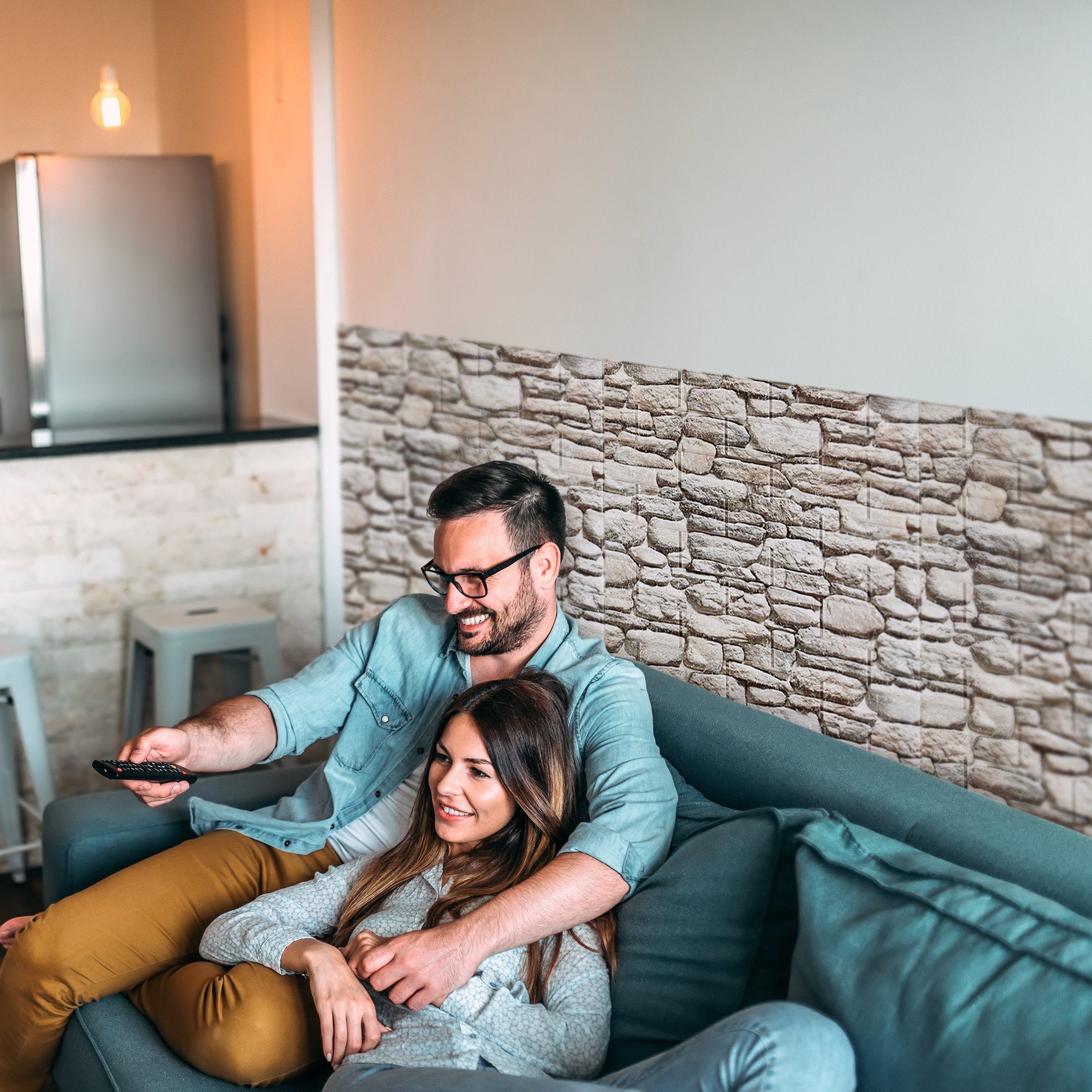 relaxdays Wandpaneel 10x Wandpaneele Steinoptik B