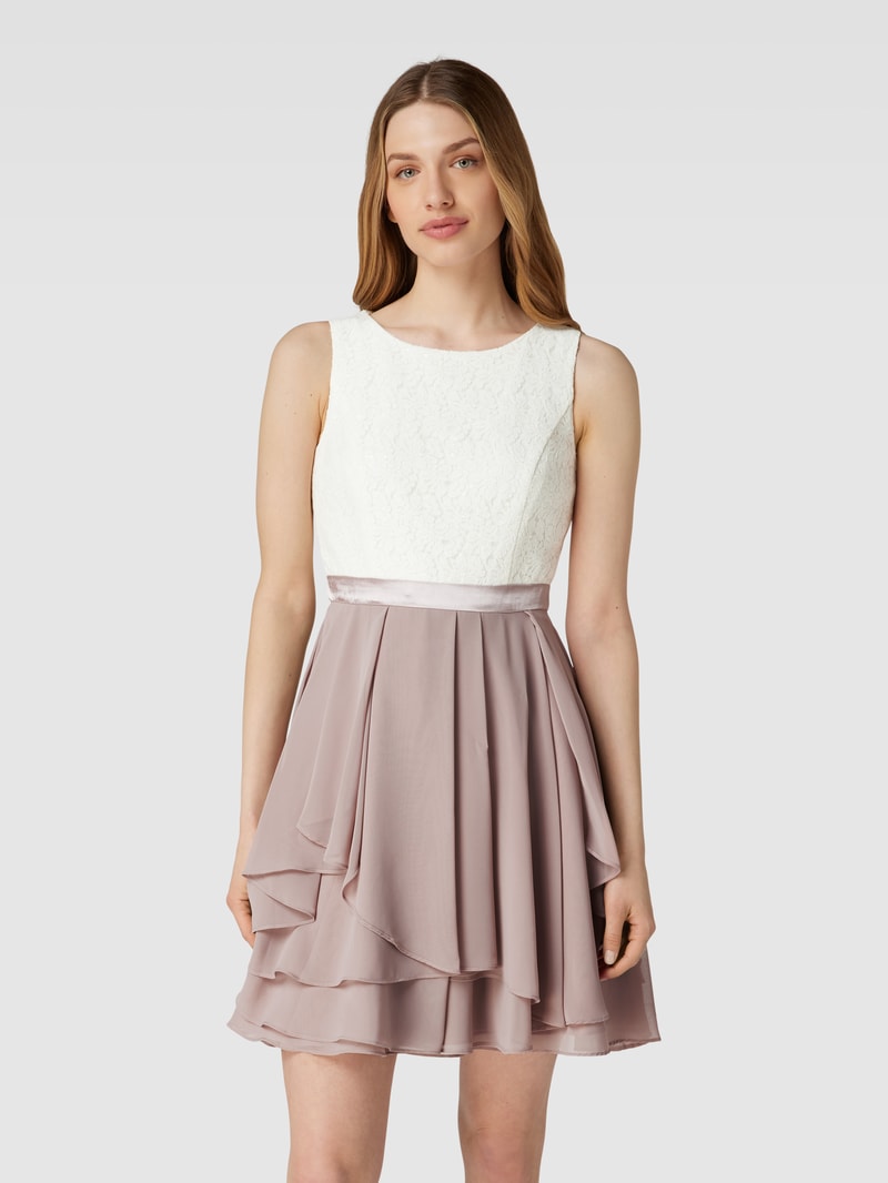 Minikleid mit Paillettenbesatz in mauve